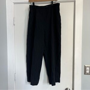 Pendleton wool black pinstripe trousers lined dress pants wide leg women’s 18